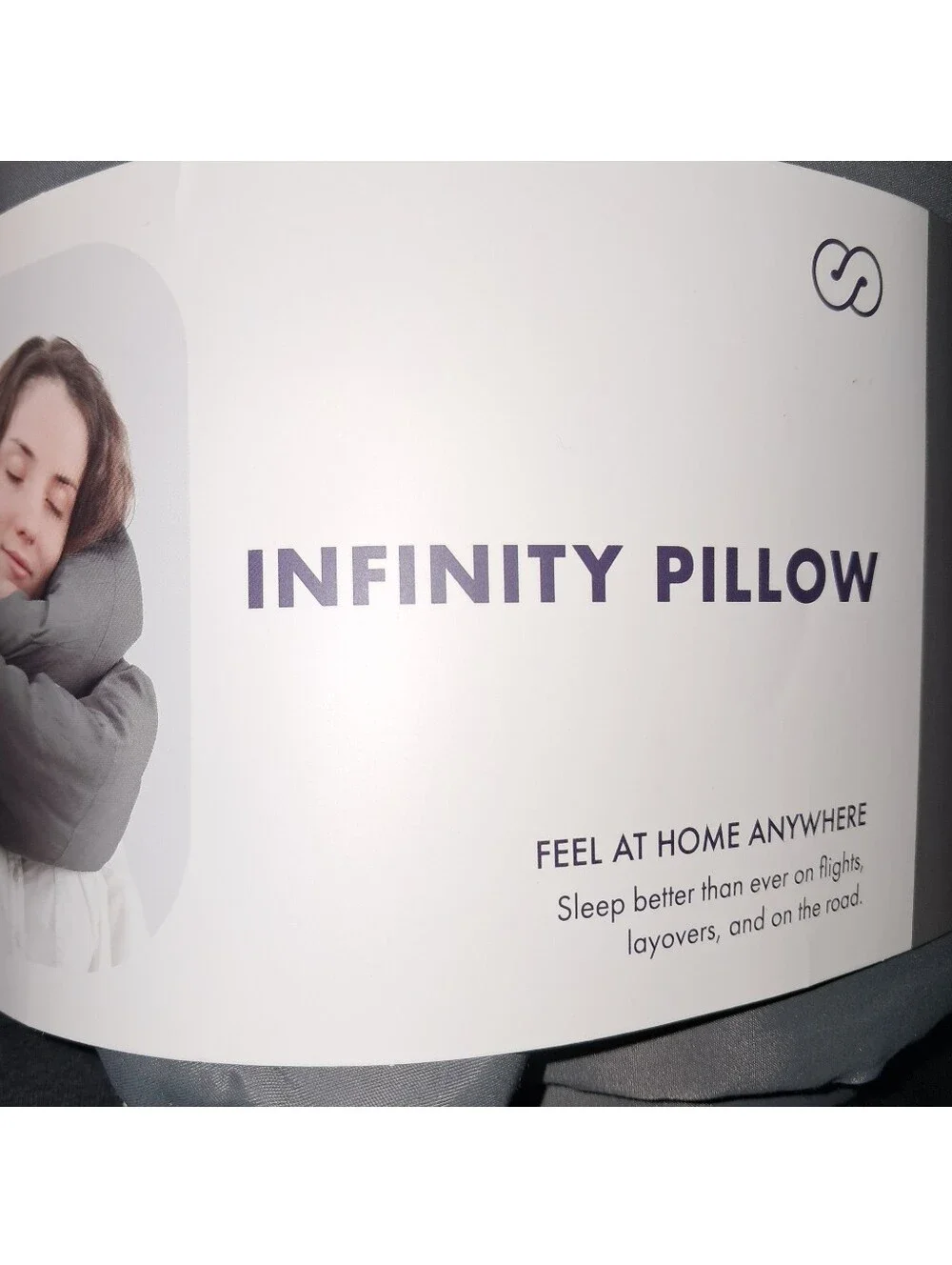 Huzi NWT Travel Infinity Scarf Neck Pillow Support Sleep In Dark Gray